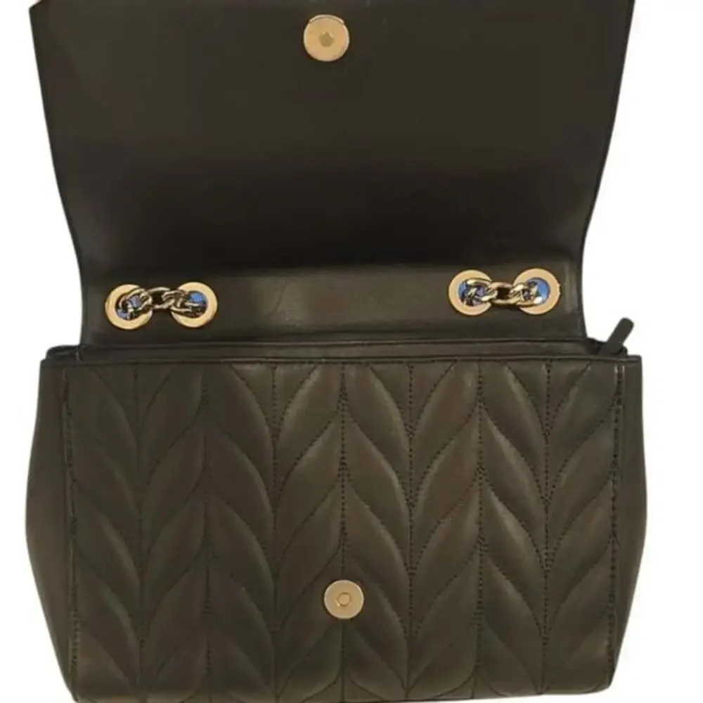 Kate Spade New York Briar Lane Quilted Shoulder Bag Black Gold Chain Strap